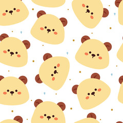 seamless pattern cartoon bears. cute animal wallpaper illustration for gift wrap paper