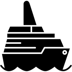 Cruise Liner Icon. Luxury Ship Hotel Symbol Stock Illustration. Vector Solid Icons For UI Web Design And Presentation