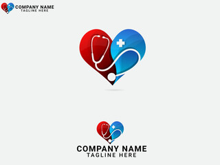 Doctor logo design. Love. Business. Hospital. Pharmacy doctor logo. Premium. Colorful design. Medicin. Finance. Care. Health. Heart