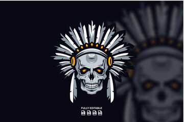 Apache SKull Mascot Logo