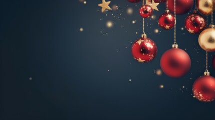 beautiful christmas balls banner ai generated