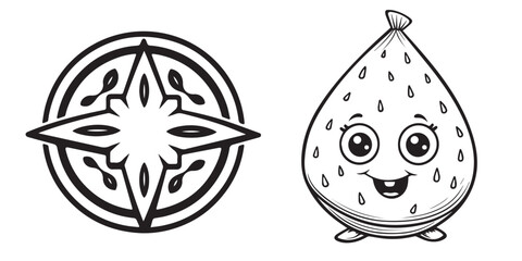 A cute Funny pear and shape vector illustration