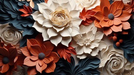 A stunning array of white and orange petals, delicately arranged to create a vibrant floral bouquet, blossoming with life and energy