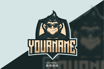 Cool Monkey Mascot Logo