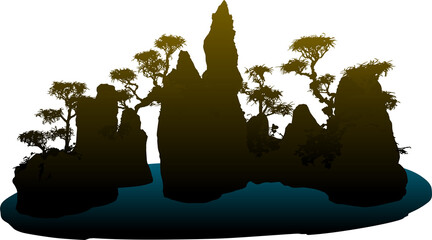 bonsai, arbol, vector, naturaleza, paisajismo © fergomez