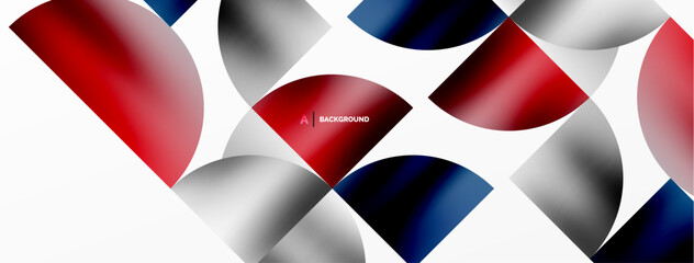 Minimalist geometric background featuring metallic round triangles, delivering sleek and modern visual aesthetic with emphasis on clean, metallic forms for wallpaper, banner, background, landing page