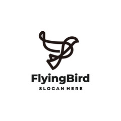 Modern bird line logo vector 