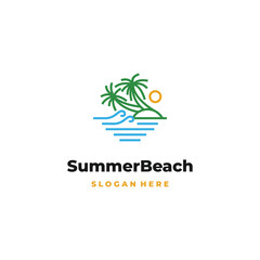 summer beach modern logo vector