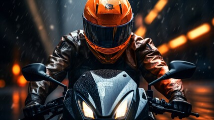 Fototapeta na wymiar Motorcycle Motorbike with biker
