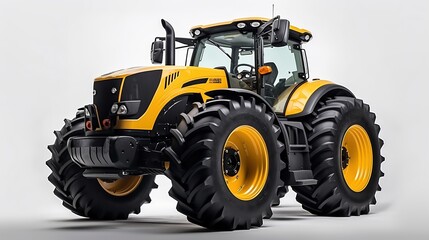 Obraz premium A Close - up view of modern wheeled tractor isolated on clear background.