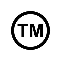 Trademark symbol vector, TM vector icon flat illustration isolated on white background.