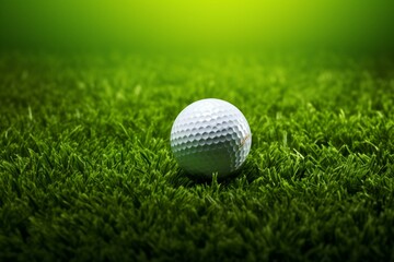 golf ball on green backdrop. Generative AI