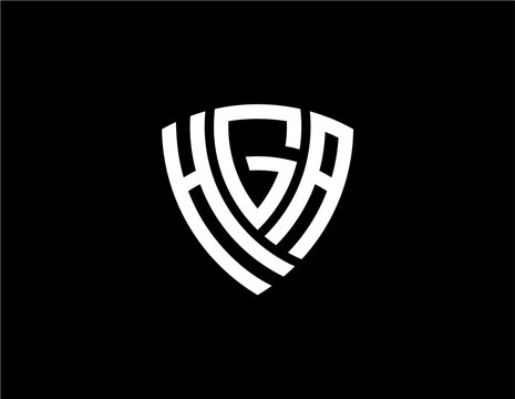 HGA creative letter shield logo design vector icon illustration