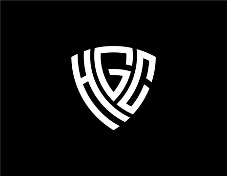 HGC creative letter shield logo design vector icon illustration