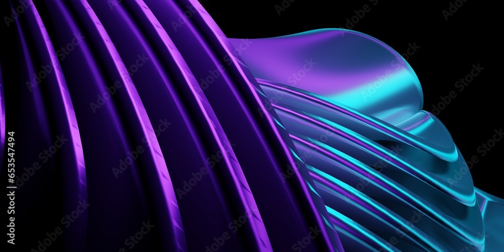 Poster liquid metal wave lines in motion dark background. modern abstract backdrop. design element for bann