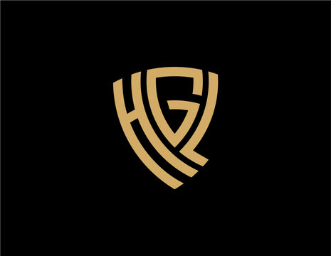 HGL creative letter shield logo design vector icon illustration