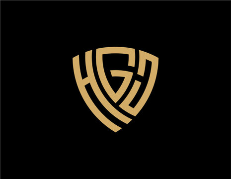HGJ creative letter shield logo design vector icon illustration