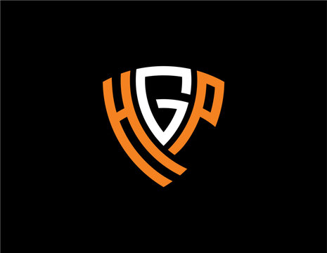 HGP creative letter shield logo design vector icon illustration