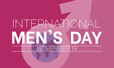 International Men's Day Concept with Wellness and Lifestyle observed on November 19. Vector template for background, banner, card, poster design.