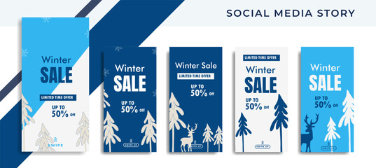 Set 5 of Social Media Networks Stories winter sale Banner Background, Mobile App, Poster, Flyer, Coupon,Smartphone Advertisement  Template Story,Liquid Abstract Modern. editable template eps 10 vector