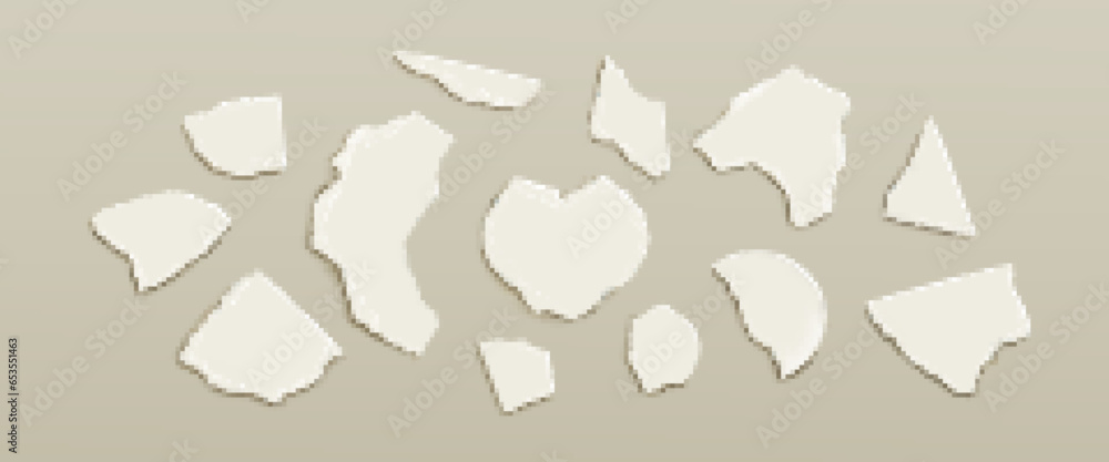 Poster newspaper scrap for collage with torn and ripped edges. realistic vector illustration set of cut and