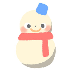 かわいい雪だるまのにっこりイラスト