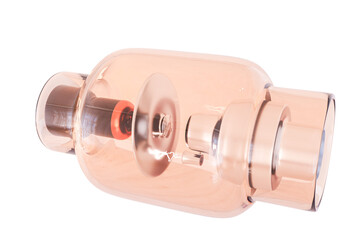 X-ray generator tube 3D rendering image used for medicine isolated on tranbsparent background.