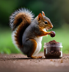 squirrel eating nut, png