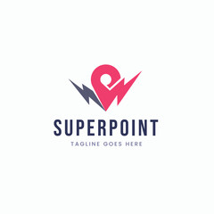 Super Point logo template design, Powerful Map Navigation