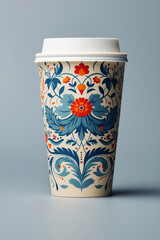 Decorative refusable hot drink (coffee) cup