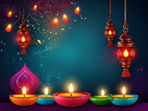 diwali beautifull lamp background with smoke