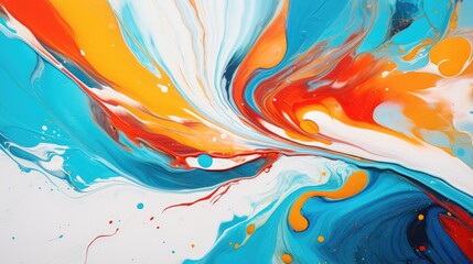 Abstract Fluid Art with Flowing and Dripping Acrylics