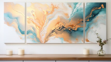 Abstract Fluid Art with Swirling Metallics_