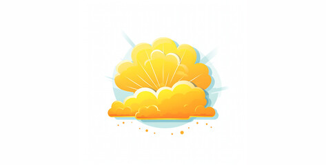 simple flat illustration of sun with clouds transparent hd wallpaper