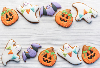 Multicolored Halloween  homemade cookies