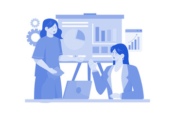 Business coach guiding clients in developing business plans.