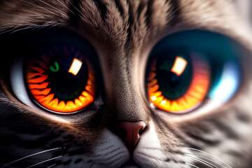 Cat with eyes. Generative AI