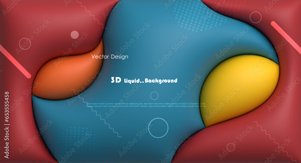Poster vector, illustration abstract element with dynamic 3d shape, gradient color background. minimal line