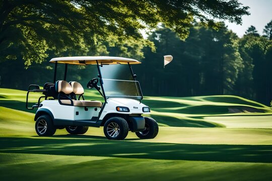 white golf cart on golf course
