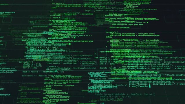 Green Scrolling Hacker Programming Code - Loop Tech Background Wallpaper