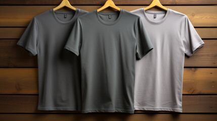 Photo gray tshirts with copy space mockup