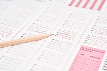  Multiple Choice Test Form and pencil 