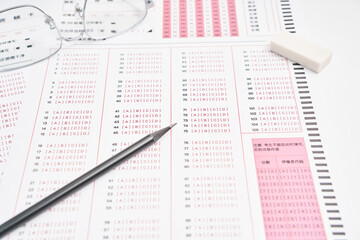  Multiple Choice Test Form and pencil 