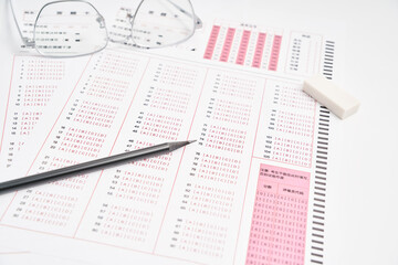  Multiple Choice Test Form and pencil 