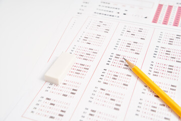  Multiple Choice Test Form and pencil 