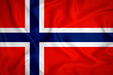 Norway flag background. Norway flag with fabric texture