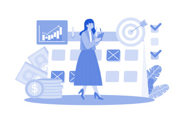 Team leader setting quarterly goals.