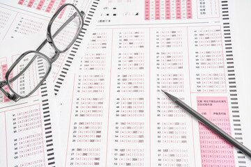  Multiple Choice Test Form and pencil 