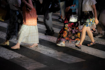 Obraz premium This is the moment at the Shibuya scramble crossing in Tokyo.
