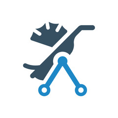 stroller, buggy icon vector illustration